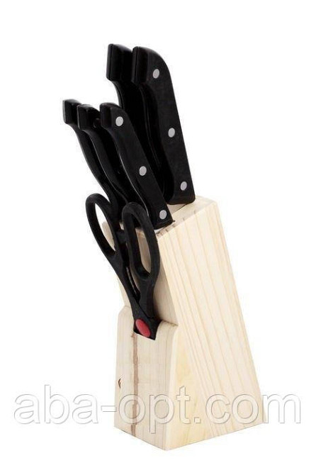 Ножі на дерев'яній підставці (набір 7 шт) Одеса - фото 1