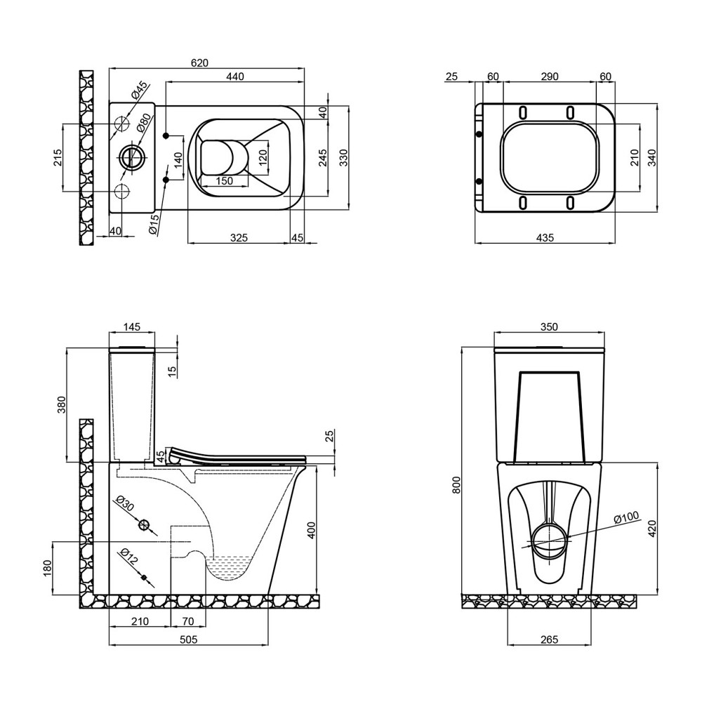 Бачок Qtap Nando унітаза підлогового нижнього підведення QT12221222AW2 Київ - фото 2