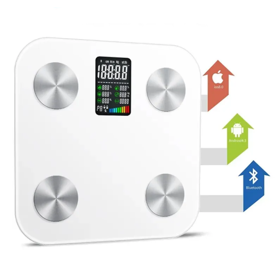 Весы напольные с 7-дюймовый LED-дисплеем, смарт-весы стеклянные ADL-30S Каменец-Подольский