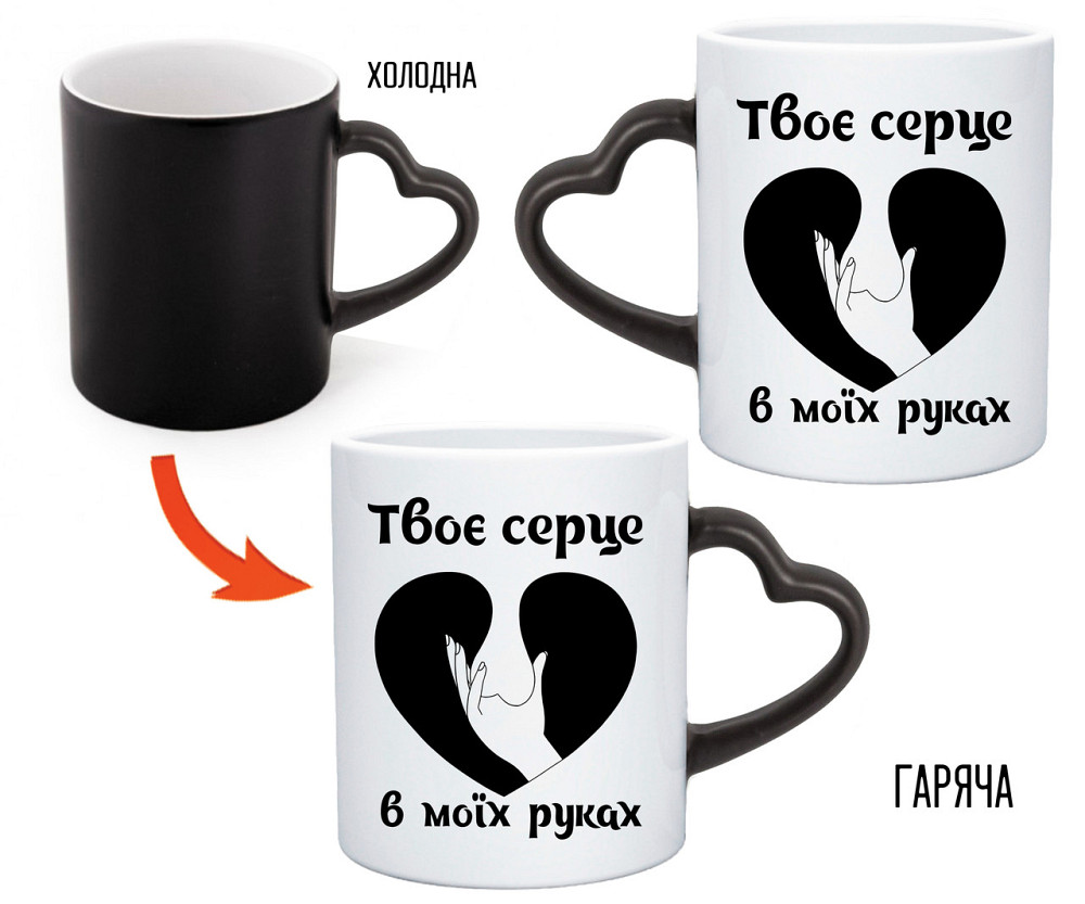Подарункова прикольна чашка для коханого "Твоє серце в моїх руках" Одеса - фото 5