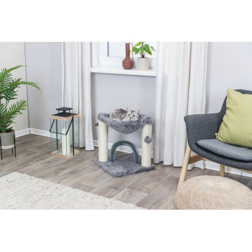 Дряпка-комплекс Trixie Baza для кошек с игрушкой сизаль/плюш серая 41х41х50 см Киев - изображение 7