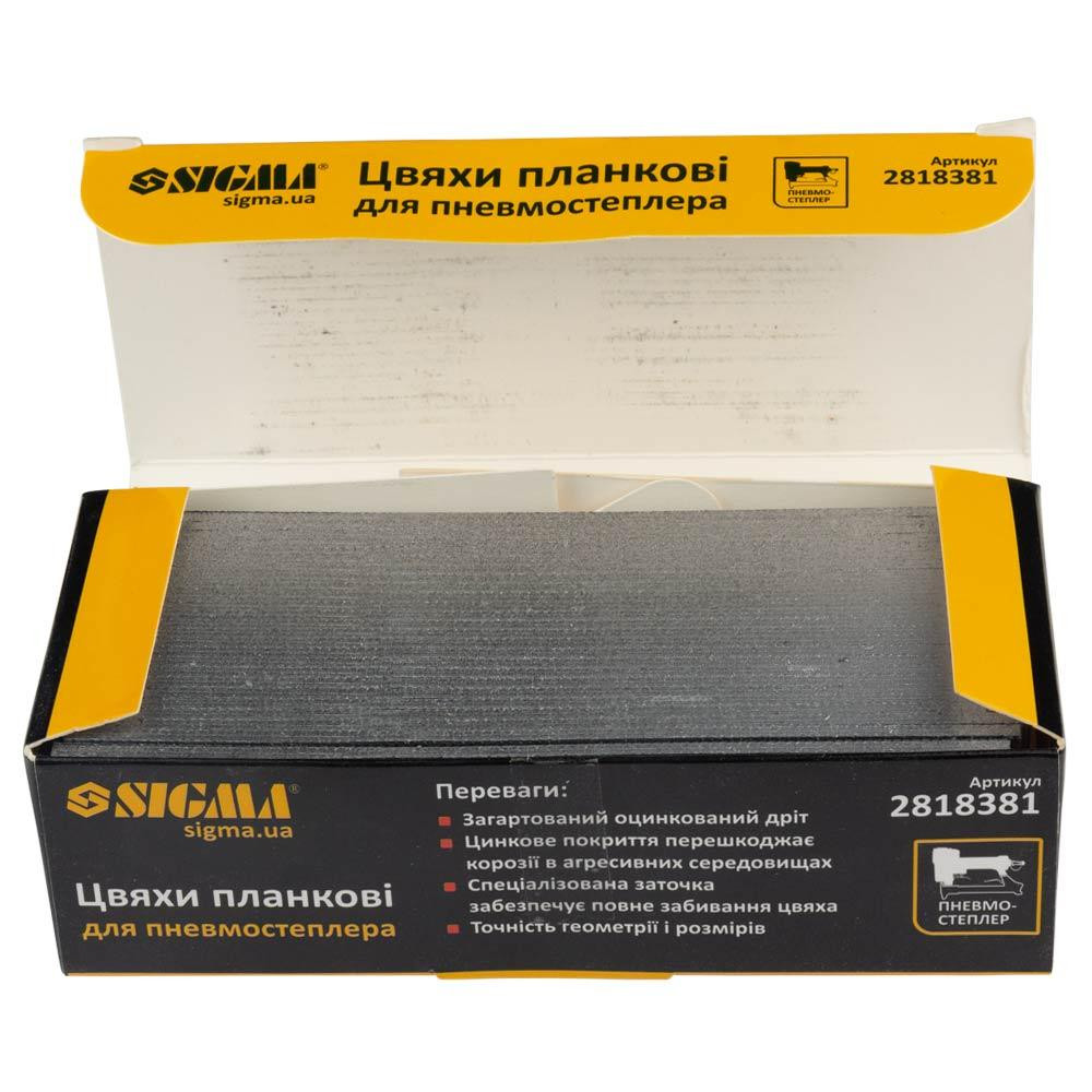 Цвяхи планкові 38×1.25×1мм для пневмостеплери (5000шт) SIGMA (2818381) Київ - фото 3