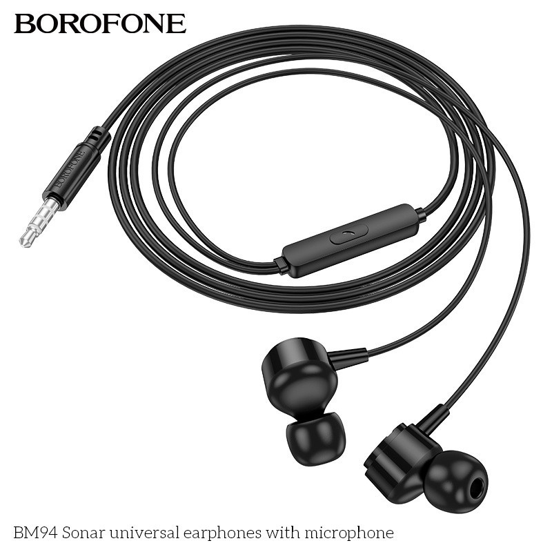 Навушники BOROFONE BM94 Sonar universal earphones with microphone Black Одеса - фото 5