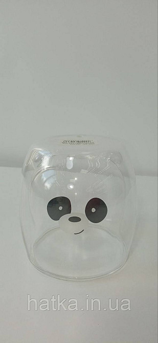 Піала чашка подвійне скло Olens "Панда" 250 мл прозора з пандою Київ - фото 3