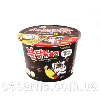 Корейська локшина в стаканчику дуже гостра Samyang Buldak Hot Chicken Ramen Big Bowl 105г Харків