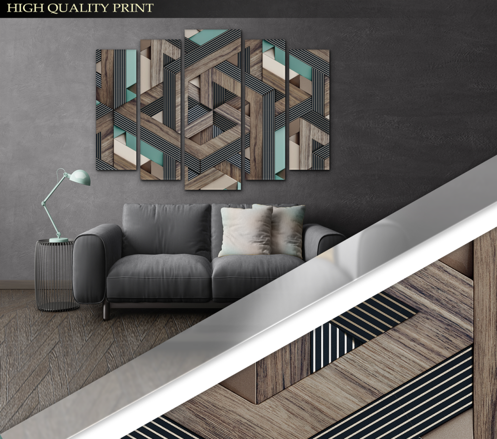 Модульна картина у вітальню / спальню Абстракція дерев'яний візерунок Art-425_5 ( 80х118см ) Київ - фото 3