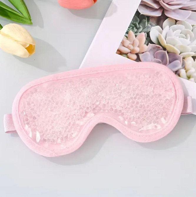 Гелевая маска для глаз многоразовая Эффект тепла или холода, релакса, путешествия. Розовая Киев - изображение 1