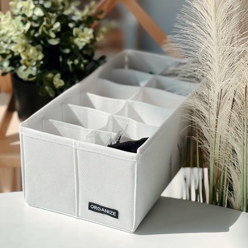 Компактный органайзер для носков и трусов на 12 ячеек WH-Kv (Белый) Сумы - изображение 2