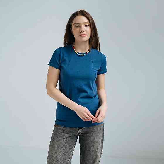 Футболка оверсайз для беременных и кормящих Синий Киев