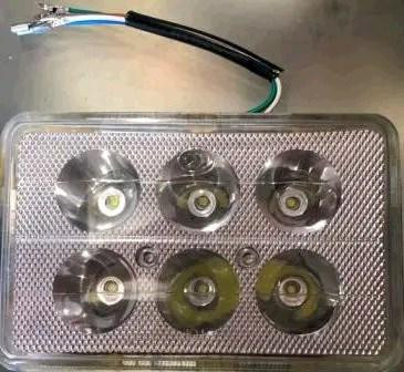 Вставка у фару світлодіодна квадратна LED (6 діодів зі склом та підсвічуванням) (15,5*10) EVO Київ - фото 1