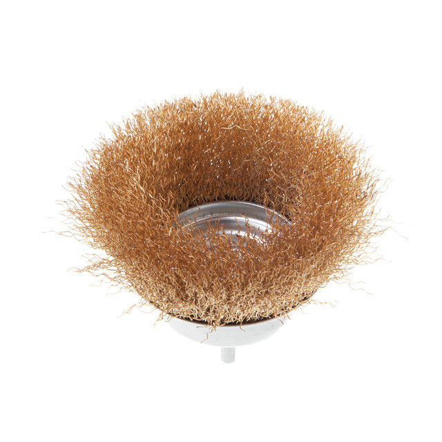Щітка чашкова, 100 мм, 1/4", кручений дріт покритий латунню, для дриля, 4500 об/хв INTERTOOL BT-9101 Київ - фото 3