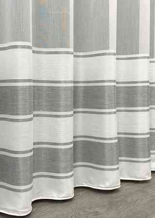 Тюль бамбук с вышивкой и люрексом цвет белый с серым 1816т Киев