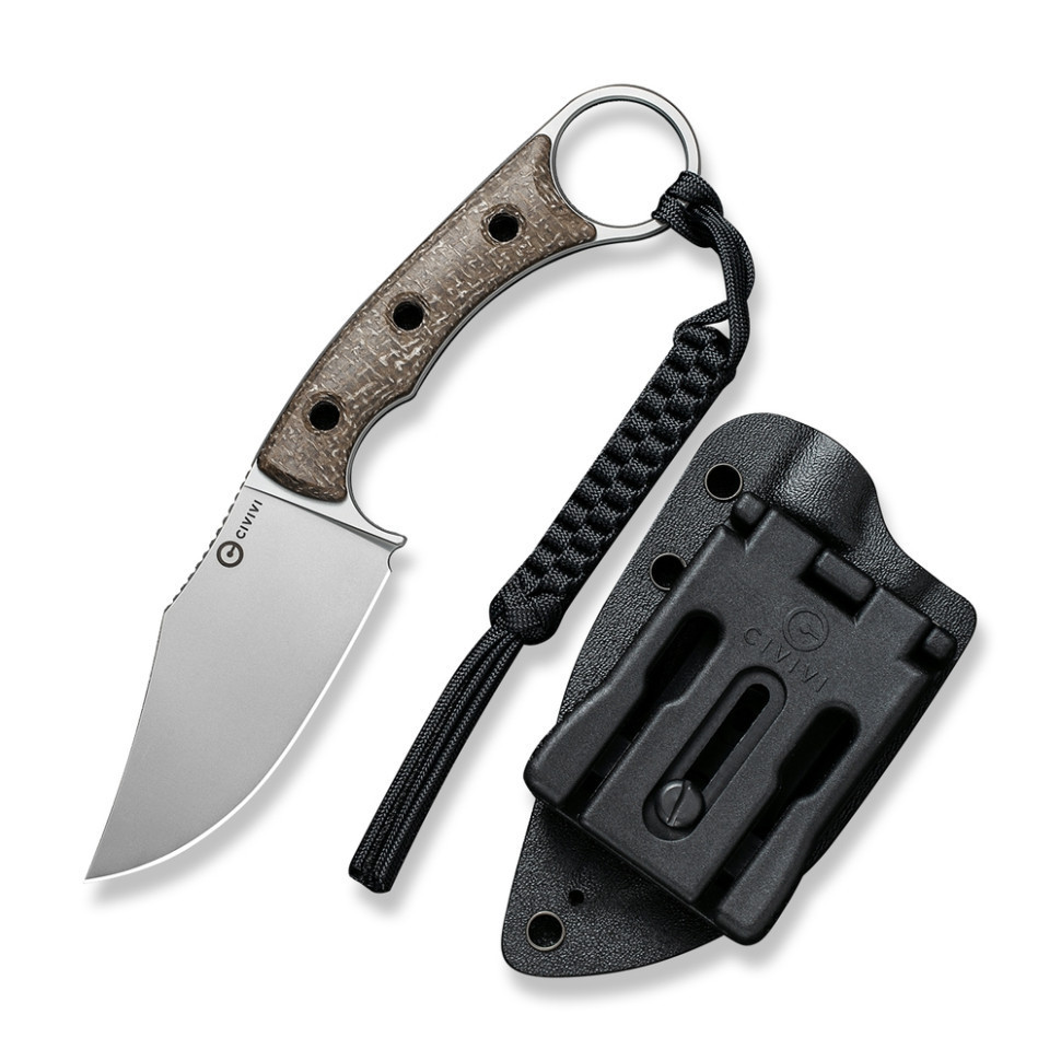 Ніж фіксований тактичний Civivi Midwatch, (8.6 см) N690 / Micarta коричневий Київ - фото 1