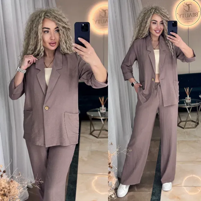 Костюм двійка. Піджак + брюки палаццо — готовий образ на кожен день. Одеса - фото 8