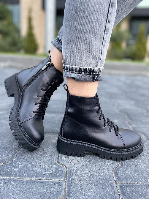 Astra Черевики жіночі G.S.V. ASTRA чорні натуральна шкіра зима висота 13 см (5183) 37р.38р.39р. Коломыя - изображение 4