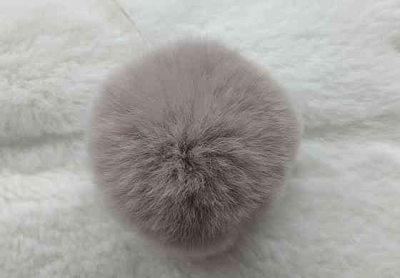 Хутряний бубон на шапку з кролика Rex Какао Харків