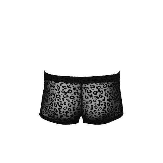 Мужские шорты Noir Handmade S из прозрачной эластичной сетки с леопардовым принтом, чёрные? Sex Aura Киев