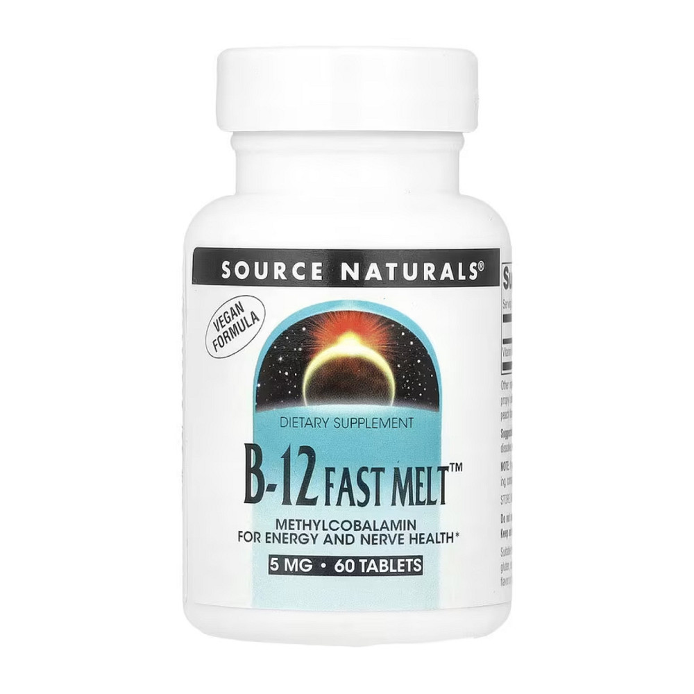 Витамин Source Naturals Витамин B-12 (цианокобаламин) Fast Melt 5 мг 60 таб Киев - изображение 1