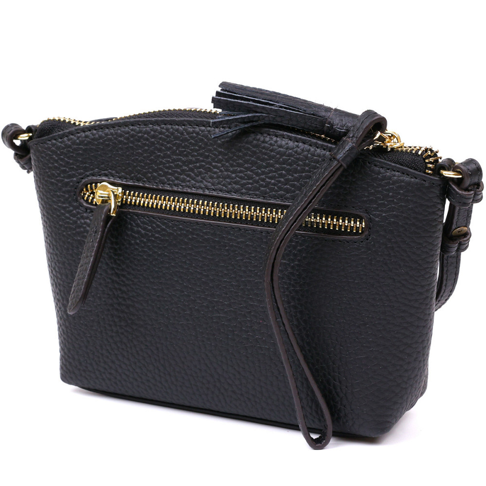 Жіноча шкіряна сумка Vintage 20488 Чорний Київ - фото 2