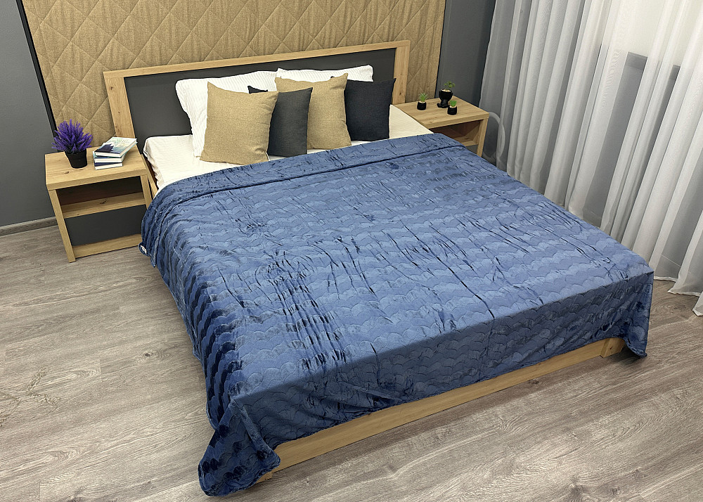 Плед-покривало 200х230 см (+-5см) Синій (87-250) Київ - фото 3