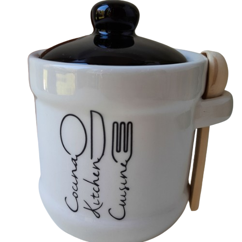 Ємність для меду Bon appetit 450мл d12см/h13см з дерев'яною ложкою S&T 700-04-17 Житомир - фото 2