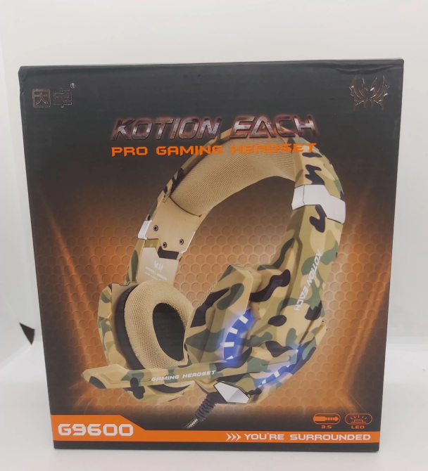 Геймерские проводные наушники Kotion Each G9600 с подсветкой (Камуфляж) Винница - изображение 11
