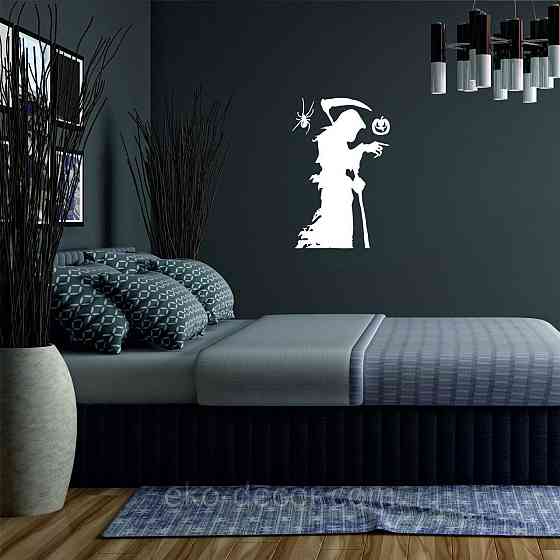 Декоративне настінне Панно «Смерти з косою», Декор на стіну 90*59 см, Білий Київ