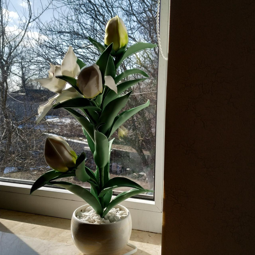 Світильник-нічник "Махрова біла лілія" Дніпро - фото 3