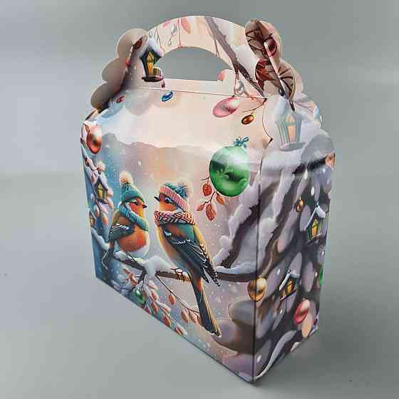 Новогодняя подарочная картонная упаковка для конфет (800грм) №207 