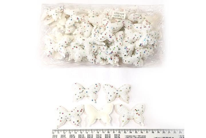 Нашивки для одягу білі Метелики 20 шт Київ - фото 1