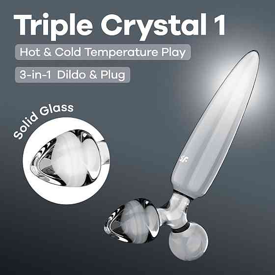 Тристоронній скляний дилдо Satisfyer Triple Crystal 1 Transparent Sex Aura Київ