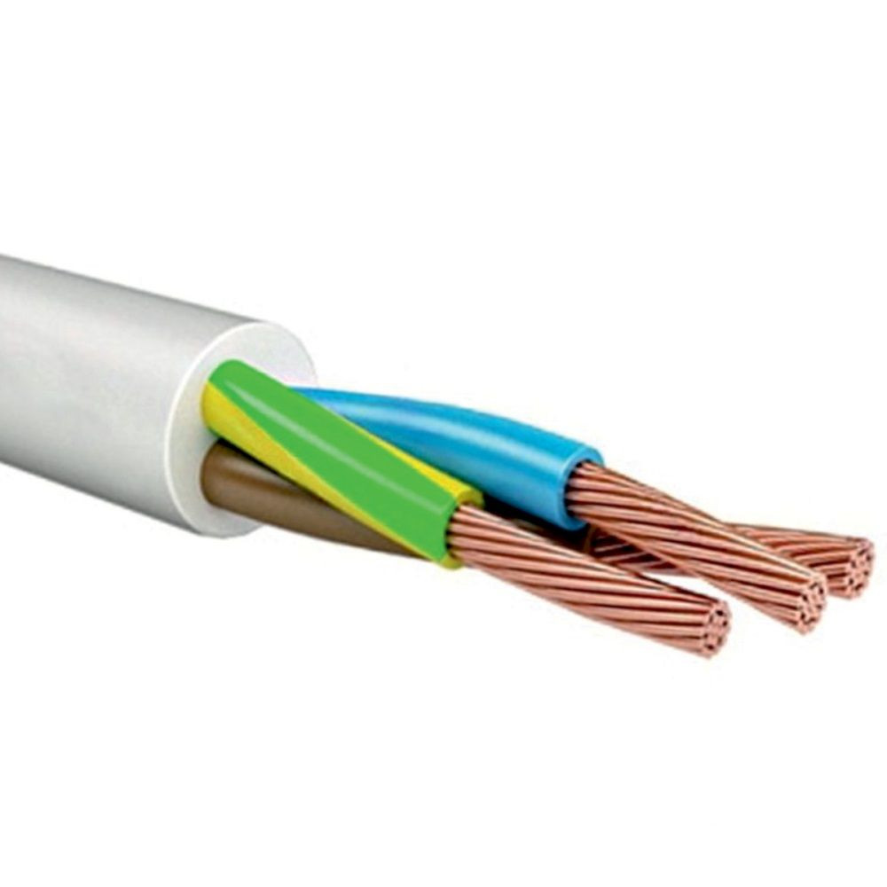 Кабель силовий мідний ЗЗКМ ПВС 3x1.5 білий (1 метр) Київ - фото 1