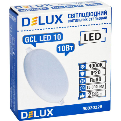Светильник Delux GCL LED 10 4000К 10Вт 230В ROUND (90020228) Винница - изображение 2