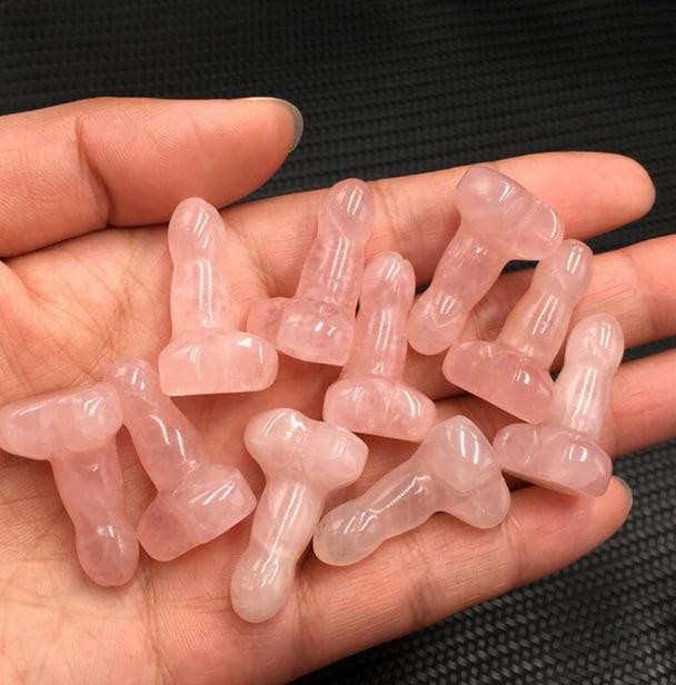 Мини фигурка из натурального розового кварца 3.8 мм. Розовый камень мужской силы, Кристальный фаллос Киев - изображение 1