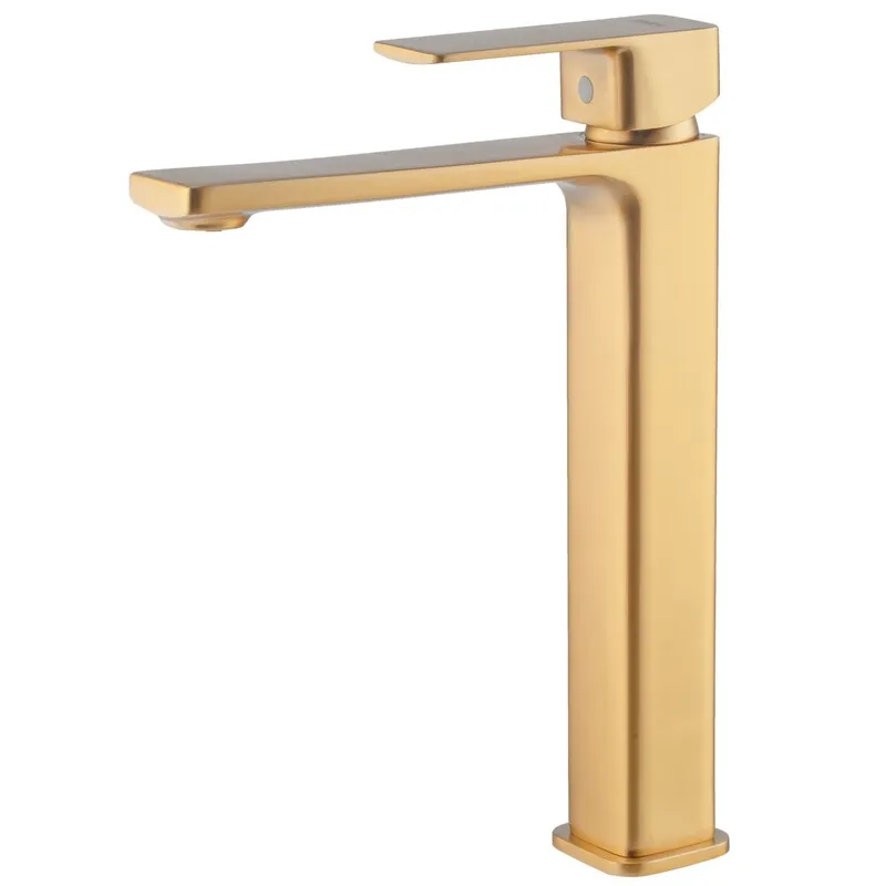 Змішувач для умивальника високий Haiba KUBUS 001  BRUSHED GOLD   ( HB9623 ) 26257 Харьков - изображение 1