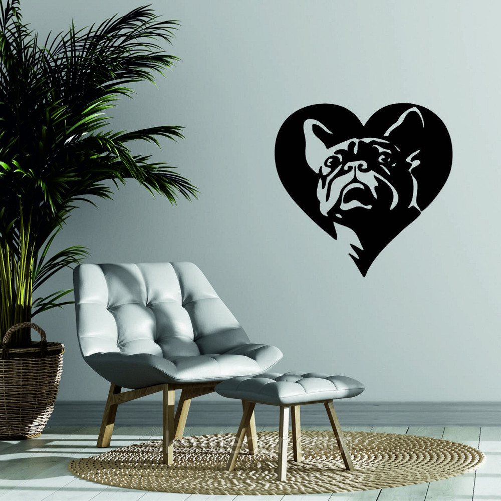 Декоративне настінне Панно «Французький  бульдог», Декор на стіну 110*84 см, Чорний Київ - фото 5