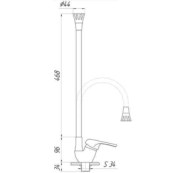 Смеситель для кухни Domino SIRIUS DSV-203SA-B01 (000026990) Киев