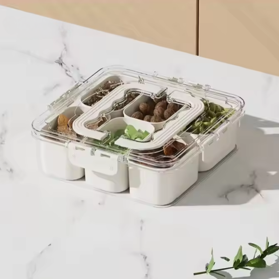 Контейнер для закусок с крышкой и ручками, органайзер для хранения на 6 ячеек, размер 21×21×7 см Каменец-Подольский
