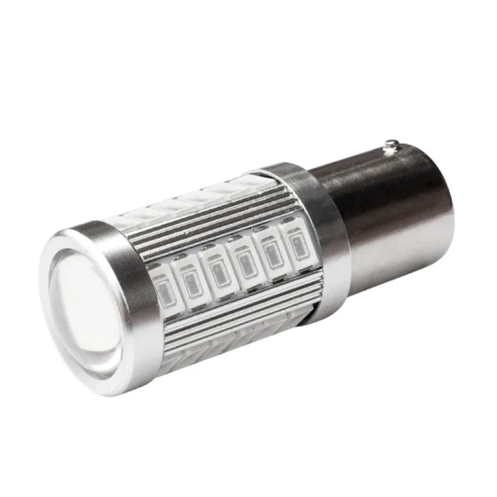 LED лампа 1156 BA15S P21W для авто з 33 SMD 5630 червоного світіння в стоп-сигнал і габаритні вогні Київ