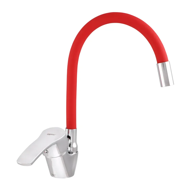 Кухонный смеситель Zerix YUB 279 с красным гибким изливом ZX0441 Харьков - изображение 1