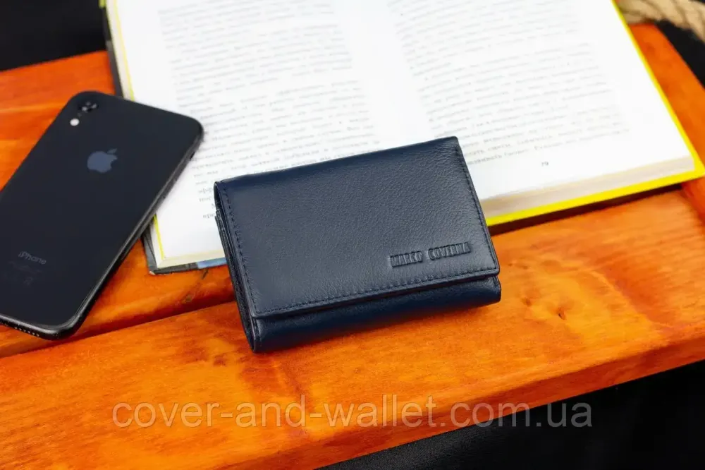 Компактный женский кошелек на магнитах в три сложения Marco Coverna MC-1419 Синий Киев - изображение 8