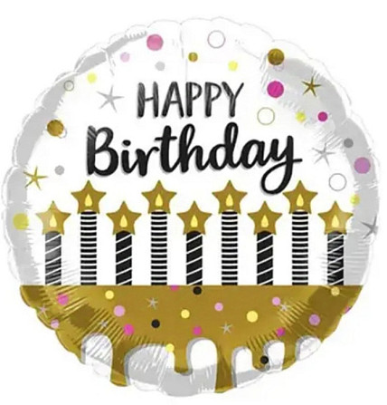 Фольговані куля happy birthday свічки 18" 45см Київ - фото 1