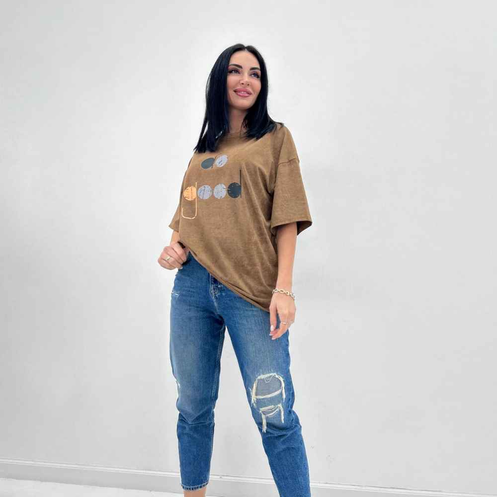 Жіноча футболка вільного крою "Do good" (Турція) оптом | Батал Київ - фото 2