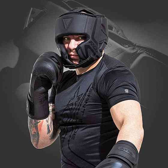 Боксерський шолом RDX T15 Noir Cheek Protector Matte Black XL (капа у комплекті) Каменское