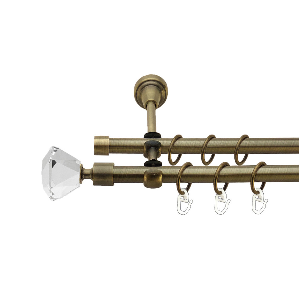 Карниз Orvit Спектралія металевий дворядний відкритий Антик 16\16 мм 240 см (7318636) Львів - фото 1