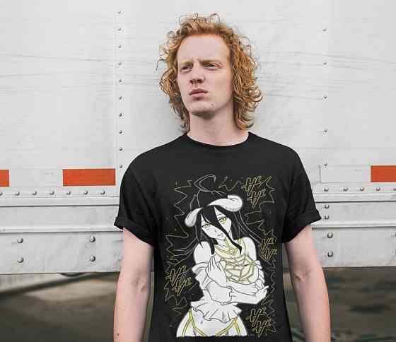 Футболка з аніме принтом Оверлорд Аінз Ооал Говн оверсайз (S/M/L) Чорний AnimeJ1103 Дніпро