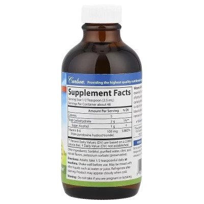 Витаминно-минеральный комплекс Carlson Витамин B6 в каплях, 100 мг, вкус ягодного лимонада, B-6 Liquid, (CAR-02381) Винница - изображение 2