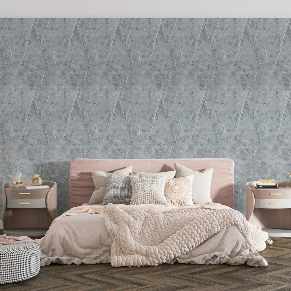 Обои самоклеющиеся 2800х500х1,5мм Серый мрамор (D) SW-00001414 Киев - изображение 5