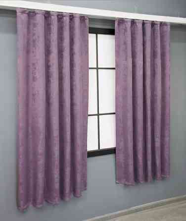 Комплект коротких штор VR-Textil Жакард Sultan XO № 1145ш Фіолетовий 130х170 см 2 шт (35-0236) Київ