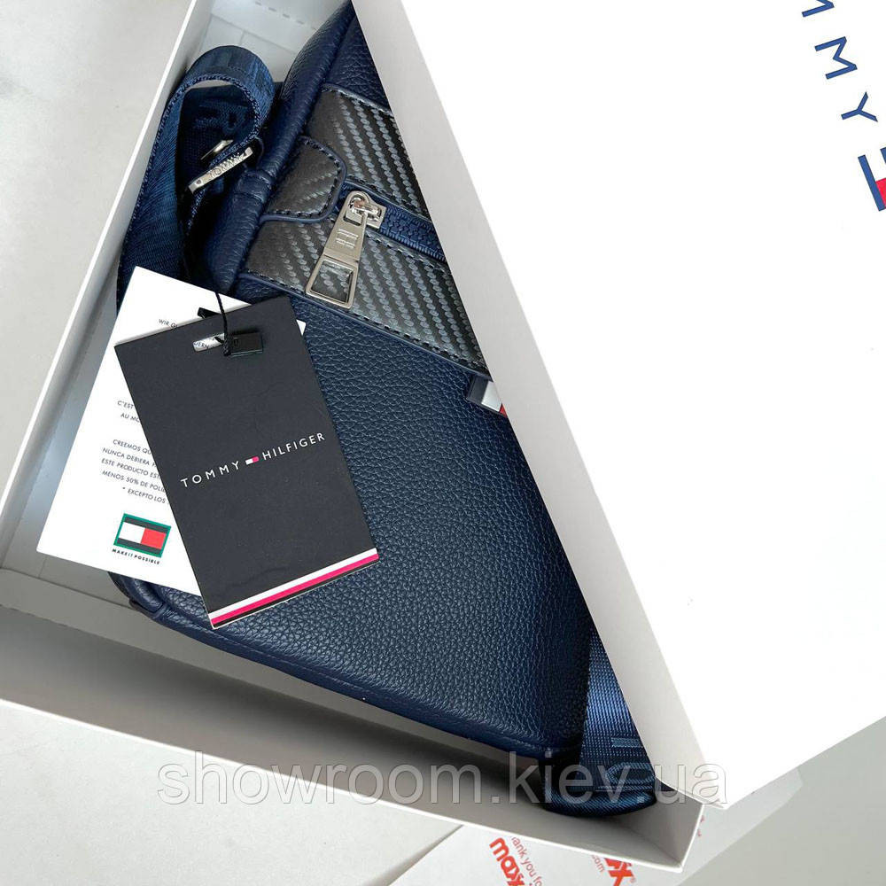 Мужская брендовая сумка через плечо (1016-2) синяя Киев - изображение 6